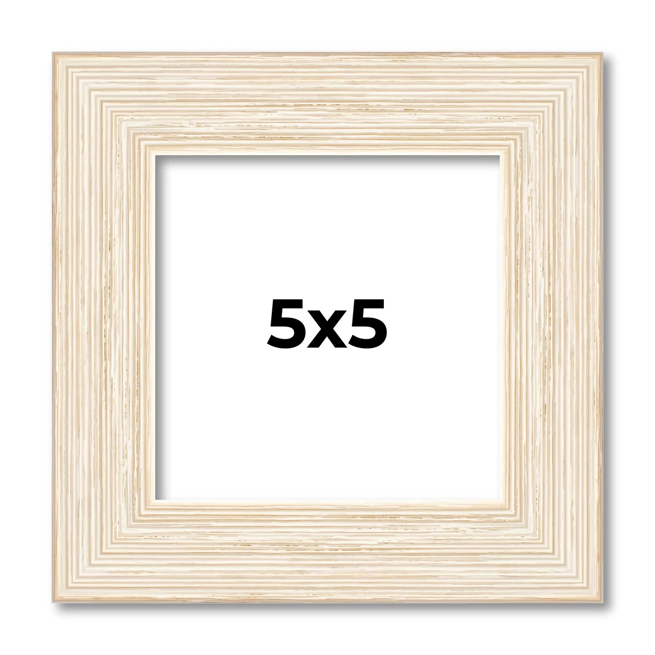 5x5 Wide Barnwood Picture Frame with UV-Resistant Acrylic & Acid Free Backing, Available in 6 Paint Finishes - Grey, Brown, White, and Black